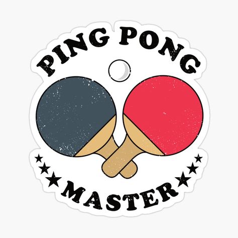 Get my art printed on awesome products. Support me at Redbubble #RBandME: https://www.redbubble.com/i/sticker/Ping-Pong-Master-by-PanosTsalig/114791488.EJUG5?asc=u Ping Pong Illustration, Love Table, Drukarka 3d, Go For It, Bullet Journal Ideas Pages, Table Tennis, Ping Pong, If You Love, Graduation Gifts