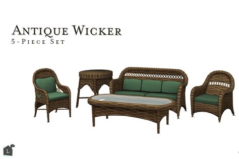 Sims 4 Wicker Furniture, Sims 4 Cc Grandma Furniture, Sims 4 Antique Cc, Edwardian Furniture, Sims 4 Kitchen, Antique Wicker, Sims 4 Furniture, Sims Building, Sims 4 Characters