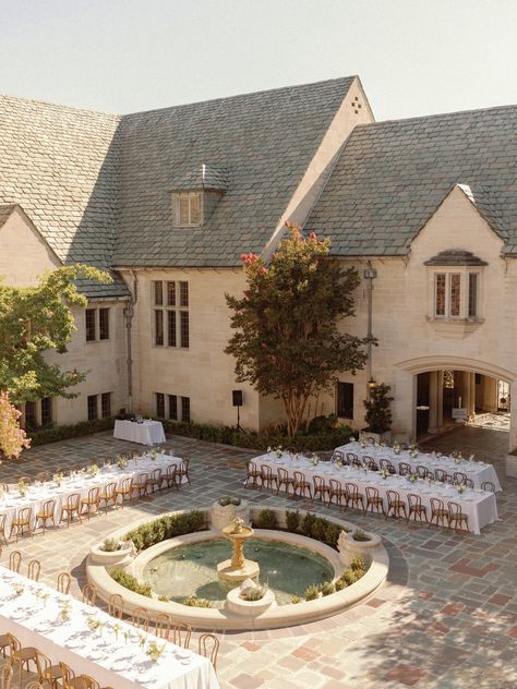 Courtyard Reception, Mansion Los Angeles, Estate Wedding Venues, Organza Wedding Gown, Rosecliff Mansion Wedding, Greystone Mansion Wedding, Samm Blake, Classic Mansion, Rosecliff Mansion