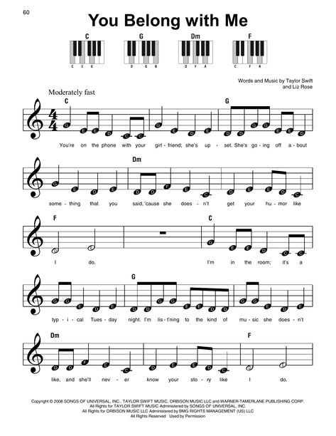 Download and Print You Belong With Me sheet music for Super Easy Piano by Taylor Swift from Sheet Music Direct. Taylor Swift Kalimba Notes, Flute Notes Songs Taylor Swift, Clarinet Sheet Music With Notes, Kahoot Piano Sheet Music, Trumpet Sheet Music Pop Songs, What Was I Made For Piano Notes, Easy Piano Sheet Music With Numbers, Xylophone Music Sheet, Peppa Pig Clarinet Sheet Music