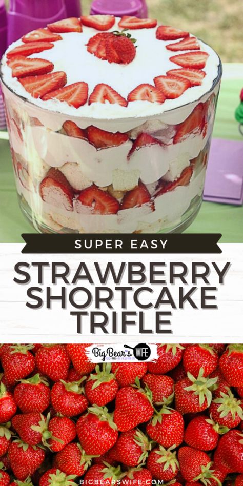 Trifle Bowl Desserts, Strawberry Cheesecake Trifle, Strawberry Shortcake Truffle, Shortcake Trifle, Trifle Bowl Recipes, Gluten Free Strawberry Shortcake, Strawberry Shortcake Trifle, Trifle Dessert Recipes, Easy Strawberry Shortcake