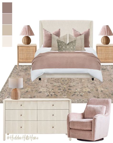 Mauve And Cream Bedroom, Mauve Girls Bedroom, Classic Girls Bedroom, Pink And Cream Bedroom, Toca Boca Room Ideas Modern, Modern Mansion Bedroom, Gold Girls Room, Mauve Bedroom, Toca Boca Room Ideas