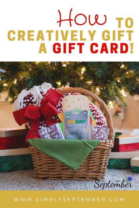 Gift A Gift Card, Gift Cards For Christmas, September Christmas, Subway Gift Card, Gift Card Basket, Grocery Gift Card, Gift Card Bouquet, Gift Card Presentation, Card For Christmas