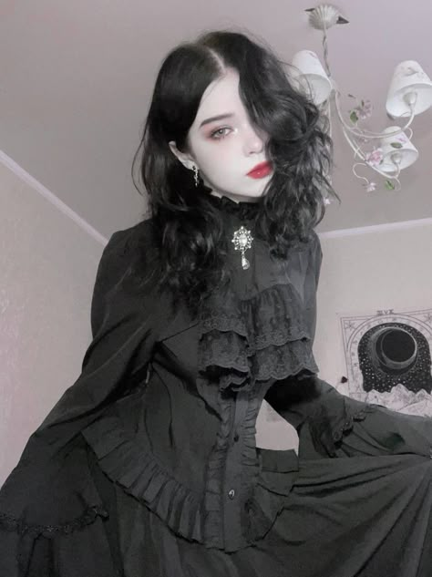 Dark Blue Hair, Goth Subculture, Goth Aesthetic, Punk Outfits, Gothic Outfits, Goth Outfits, Film Aesthetic, Winter Outfits Women, Gothic Lolita