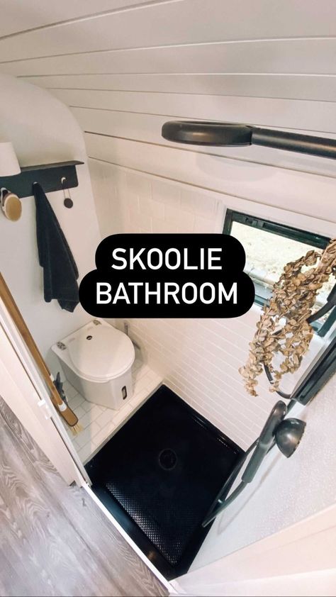 ourvanquest on Instagram: This is our all-in-one Skoolie bathroom 🛁🚿 #skooliebuild #skooliebathroom #vanlife #buslife #skoolielife Bus Bathroom Conversion, Small Skoolie Conversion, Skoolie Bathroom Ideas, Skoolie Bathroom, Bus Bathroom, Skoolie Ideas, Skoolie Conversion, School Bus Tiny House, Dream Ideas