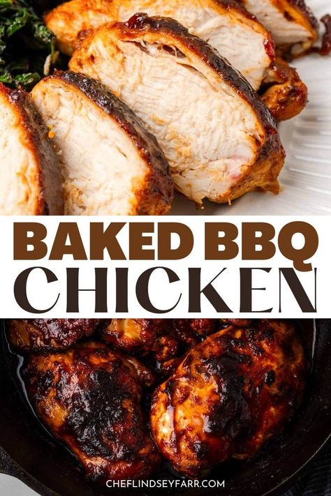 A moist, flavorful Baked BBQ Chicken Breast recipe that has an easy dry-rub seasoning and a maple chipotle BBQ sauce! You can use this foolproof method for baked chicken with any store-bought or homemade barbecue sauce. Baked Barbeque Chicken Breast, Chicken With Bbq Sauce In Oven, Oven Baked Bbq Chicken Breast Boneless, Oven Baked Bbq Chicken Breast, Baked Bbq Chicken Breast, Bake Barbeque Chicken Oven, Bbq Baked Chicken, Bbq Baked Chicken Breast, Bbq Chicken Breast Recipe