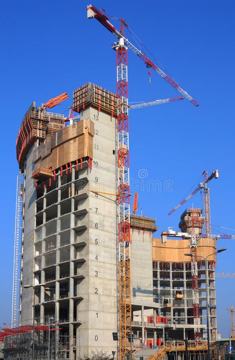 Construction site. Under construction skyscraper in Milan (Italy , #spon, #construction, #site, #Construction, #Italy, #Milan #ad Building Under Construction, Construction Images, Italy Milan, Site Under Construction, Skyscraper Architecture, Commercial Construction, Residential Complex, Scaffolding, Building Construction