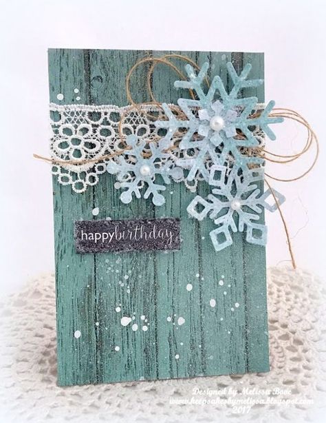 winter-birthday Birthday Ideas Winter, Snowflake Birthday Card, Cas Christmas Cards, Cool Birthday Cards, Birthday Card For Her, Snowflake Cards, Winter Birthday, Gift Tag Cards, Birthday Cards For Her