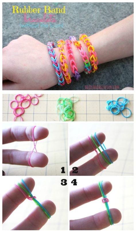 Band Bracelet Ideas, Rubber Band Bracelet Ideas, Diy Rubber Band Bracelet, Fishtail Loom Bracelet, Loom Band Patterns Instructions, Loom Bands Tutorial, Loom Band Patterns, Loom Band Bracelets, Rubber Band Crafts