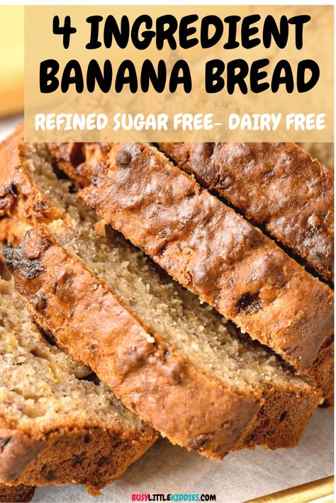 Banana Bread Flourless, 4 Ingredient Banana Bread, Low Sugar Banana Bread, Banana Oat Bread, Healthy Banana Recipes, Sugar Free Banana Bread, Banana Recipes Overripe, Ripe Banana Recipe, Delicious Banana Bread Recipe