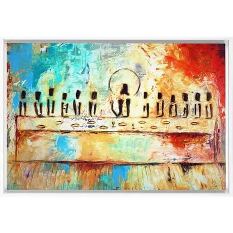 Jesus Christ Painting, The Last Supper, Angel Painting, Last Supper, Canvas Ideas, Iron Art, Artist Canvas, Framed Canvas Prints, Great Art