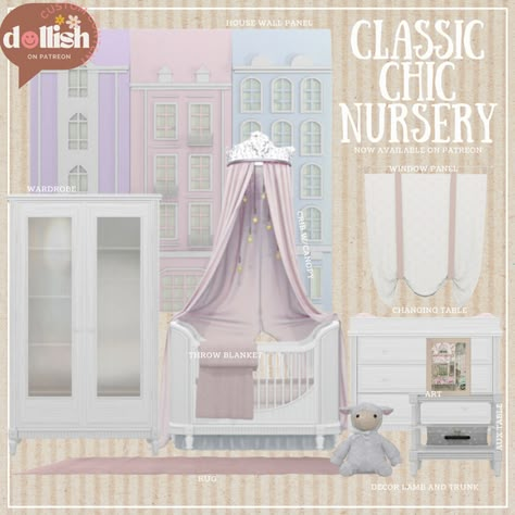 Classic Chic Nursery Collection | Patreon Sims 4 Cc Nursery Furniture Patreon, Baby Cc Sims 4 Furniture, Sims4 Nursery Cc, Sims 4 Decor Patreon, Sims 4 Infant Nursery Cc, Sims 4 Nursery Cc Patreon, Sims 4 Cc Furniture Free Download, Ts4 Nursery Cc, Sims 4 Infant Room Cc