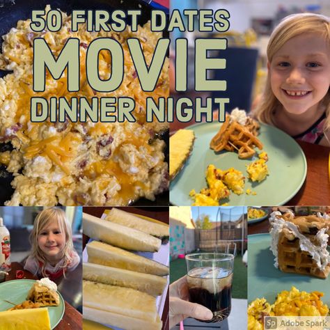 Fun movie themed dinner for 50 First Dates, including dinner, drinks, dessert Movie Themed Date Night, Movie Themed Dinner Ideas For Couples, Movie Themed Dinner Ideas, Movie Theme Dinner, Theme Dinners Ideas, Themed Dinner Ideas, Movie Inspired Recipes, Themed Dinners Ideas, Movie Meals