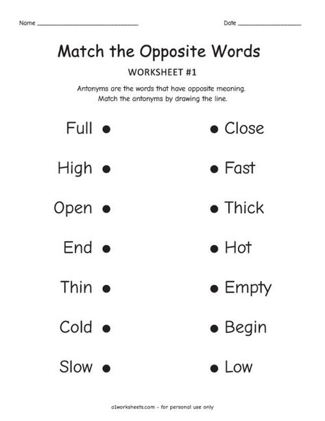 Antonyms Worksheets Printable Antonyms For Grade 1, Opposite Words For Kids, Antonyms Worksheet, Printable Worksheets For Kindergarten, Printable Worksheets For Kids, English Grammar For Kids, English Worksheets For Kindergarten, Word Family Worksheets, Writing Practice Worksheets