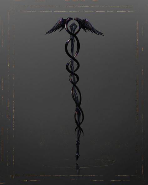 Staff Of Necromancy, Dark Staff Magic, Staff Rpg, Staff Fantasy Art, Mage Staff, Staff Magic, Magic Staff, Fantasy Blade, Wizard Staff