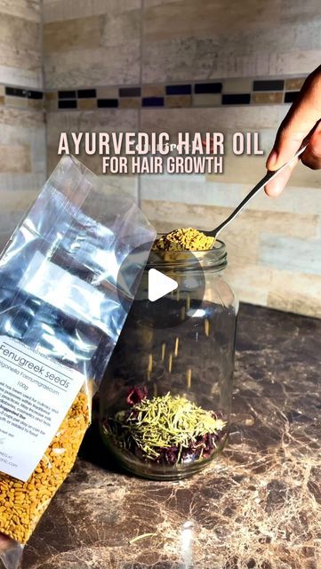 Cathy • Natural Hair on Instagram: "PART 1: DIY AYURVEDIC HAIR OIL  Don’t use this oil if you don’t want Extreme Hair Growth 🤷🏾‍♀️  The INGREDIENTS I used in this oil: 🌱 HIBISCUS  🌱 ROSEMARY  🌱 FENUGREEK  🌱 CLOVES 🌱 NIGELLA SATIVA 🌱 AMLA POWDER  🌱NEEM POWDER 🌱 MORINGA POWDER 🌱 COCONUT OIL  The good thing about all these ingredients is that they can be taken internally to improve overall health and hair health ✨  Will you be trying this oil?👀Let me know down below 👇🏾   Come back for PART 2😁  #ayurvedicherbs #ayurvedichairoil  #hairgrowthtips #naturalhairdiy #hairgrowthoil #rosemary #moringa" How To Make Hair Growth Oil, Hair Oil Aesthetic, Amla Oil For Hair Growth, Neem Oil For Hair, Rosemary For Hair Growth, Rosemary For Hair, Amla Powder, Neem Powder, Ayurvedic Hair Oil