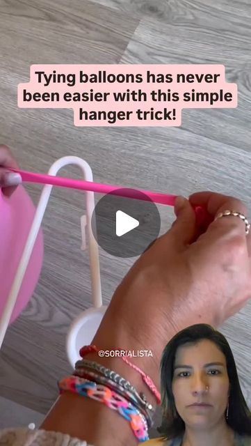 Carla Madureira on Instagram: "Do you need a quick and easy way to tie balloons without the hassle? 

All you need is a clothes hanger! Use the round part of one side to wrap the balloon's end, and you're done—no stress, no struggle! Try this tip and save time at your next party! 🎈✨ 

Follow us for more hacks. Share with someone who will find it useful.

Credits to sorrialista 
#EasyTip #PartyHack #BalloonTrick"#letsmakeez #easyliving #hacks #homehacks #partydecor #PartyHack #partyideas #balloons #BalloonTrick #EasyTip" How To Tie A Balloon, Easy Birthday Decorations, Balloon Decorations Diy Tutorials, Balloon Hacks, Hanging Balloons, Sports Massage Therapy, Family Party Games, Diy Balloon Decorations, Granddaughter Birthday