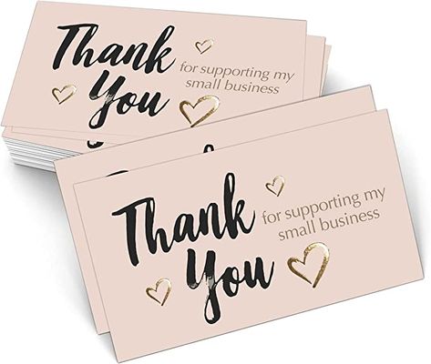 Gold Foil Business Card, Package Inserts, Gold Foil Business Cards, Foil Business Cards, Card Machine, Business Notes, Small Business Cards, Thank You Card Design, Thank You Customers