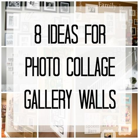 Creating a photo gallery wall can be a perfect way to fill a large wall and display many photos at once.  Finding an arrangement that you love is the first step in having a gallery wall that you ar… Creative Photo Collage Ideas, Family Photo Gallery Wall Ideas, Diy Photo Collage Wall, Photo Gallery Ideas, Canvas Wall Collage, Photo Gallery Wall Layout, Family Wall Collage, Picture Arrangements On Wall, Family Photos Wall Decor