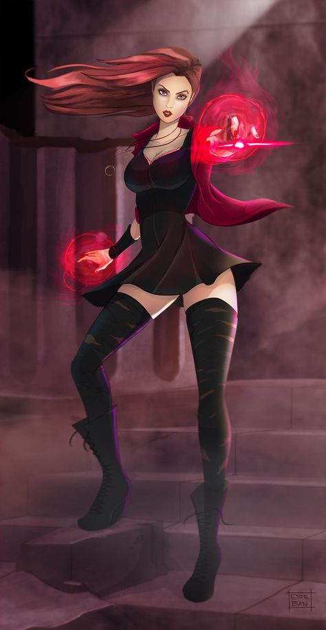 Characters Inspiration, Elizabeth Olsen Scarlet Witch, Scarlet Witch Marvel, Marvel Artwork, Scarlett Witch, Marvel Comic Character, Comics Girls, Marvel Girls, Marvel Comics Art