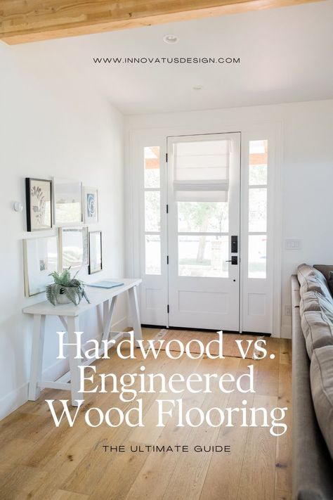 Struggling to decide on which type of flooring you need? Explore Hardwood versus Engineered Wood Flooring in this comprehensive guide! Flooring guide for homeowners. #flooringideas #flooring #hardwoodflooring #woodfloors #woodflooring #engineeredwoodfloor #engineeredwood #flooringinspo #flooringgoals #oakflooring #whiteoakfloor White Oak Engineered Hardwood Floors, Type Of Flooring, Oak Engineered Hardwood, Engineered Wood Flooring, White Oak Floors, Similarities And Differences, Solid Wood Flooring, Engineered Hardwood Flooring, Engineered Wood Floors