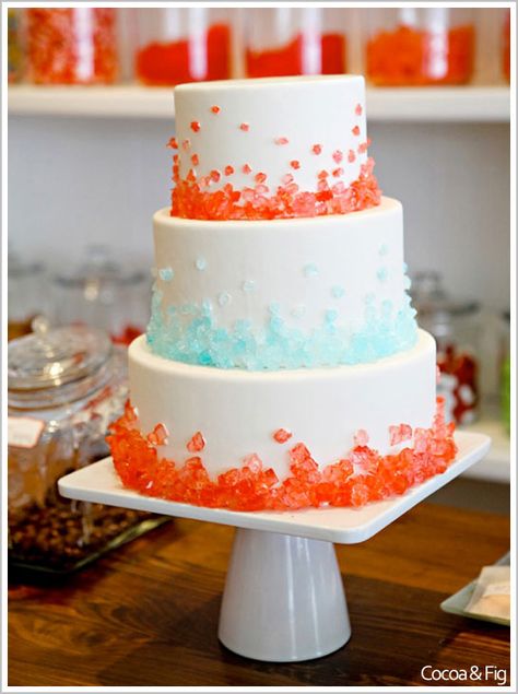 Rock Candy Cake, Rock Candy Cakes, Make Rock Candy, Candy Crystals, Naked Cakes, Candy Cakes, Tiered Cake, Cake Blog, Gateaux Cake