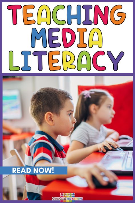 Media literacy is all about teaching elementary students how to critically analyze and understand the media they come across. Media comes in the forms of TV, social media, podcasts, music, radio, or movies. In this day and age it is very important that we start with our youngest students. Teaching media literacy in the elementary classroom doesn't have to be hard. This blog post provides classroom teachers with tips, ideas and resources for teaching this important 21st century skill. Media Specialist Elementary, Media Literacy Activities, Memory Strategies, Computer Class, Information Literacy, Social Studies Classroom, General Ideas, Media Literacy, Digital Literacy