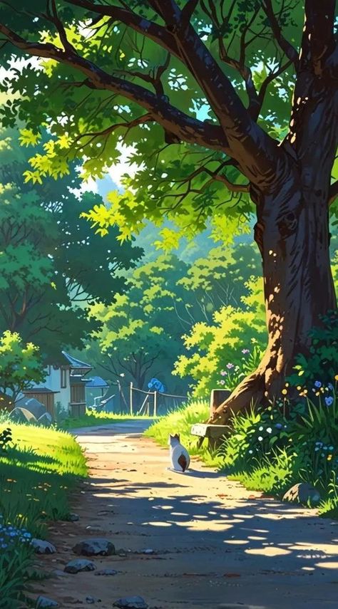 Green Nature Wallpaper, Studio Ghibli Background, Forest Scenery, Scenery Background, Pastel Sky, Dreamy Landscapes, Cool Wallpapers Art, Beautiful Landscape Wallpaper, Animation Background