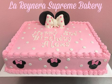 Minnie 1st Birthday Cake, Minnie Mouse Birthday Sheet Cake, Minnie First Birthday Cake, Minnie Mouse Shaped Cake, Minnie Cake Ideas Birthday, Outside Minnie Mouse Birthday Party, Minnie Mouse Cake Design Pink, Minnie Mouse Second Birthday Cake, Minnie Mouse Birthday Cakes 2nd