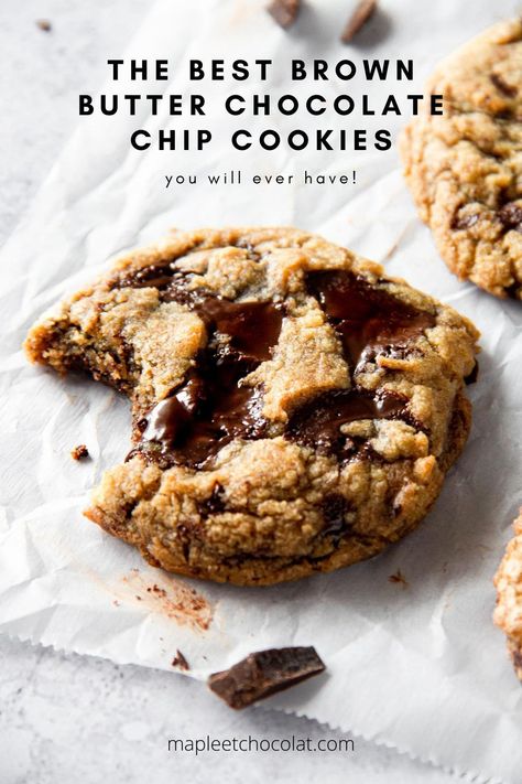 Brown Butter Chocolate Chip, Brown Butter Cookies, Brown Butter Chocolate Chip Cookies, The Best Cookies, Best Cookies, Chocolate Chip Recipes, Delicious Cookie Recipes, Best Chocolate Chip Cookie, Simply The Best