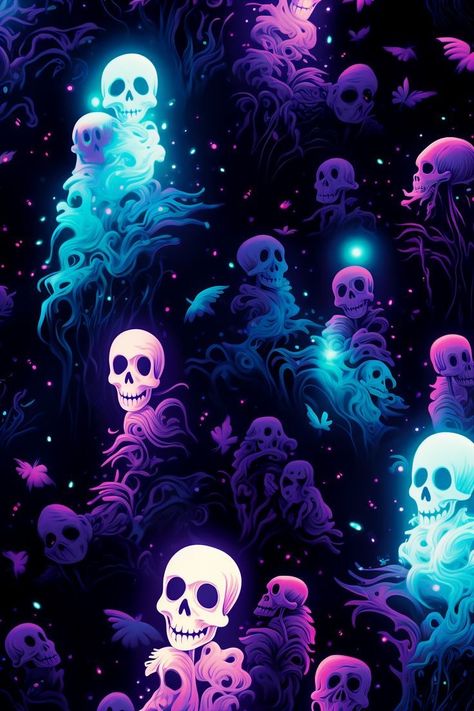 Purple Designs Wallpaper, Halloween Skeletons Wallpaper, Neon Halloween Aesthetic, Mesmerizing Aesthetic, Aesthetic Halloween Wallpaper, Gothic Background, Halloween Live Wallpaper, Neon Tattoo, Witch Wallpaper