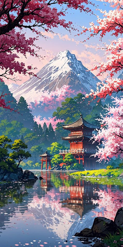 Tokyo Scenery, Japanese Pop Art, Dreamy Artwork, Japon Illustration, Japanese Landscape, Cool Wallpapers Art, Beautiful Landscape Wallpaper, Arte Fantasy, Phone Wallpaper Images