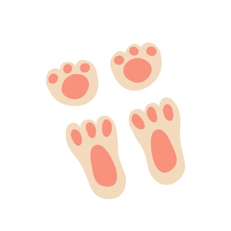 Footprint Bunny, Bunny Paw Prints, Bunny Paws, Paw Prints, Vector Photo, Easter Bunny, Premium Vector, Paw Print, Graphic Resources