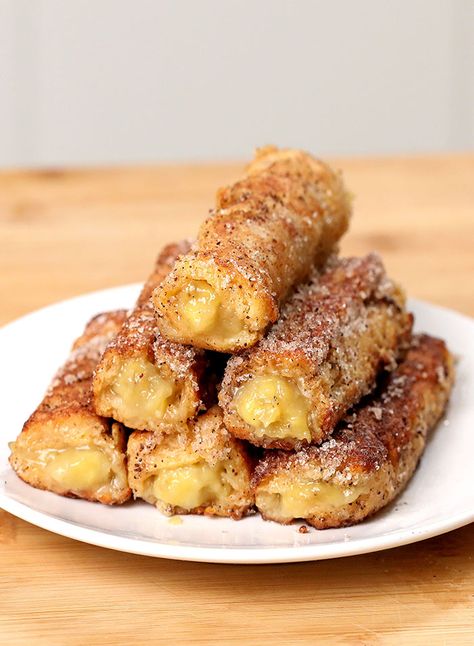 Cinnamon Archives - Sugar Apron Banana French Toast Roll Ups, Cabin Breakfast, Toast Roll Ups, Banana Desserts, Tasty Sweets, Banana Roll, French Toast Roll Ups, French Toast Rolls, Banana Toast