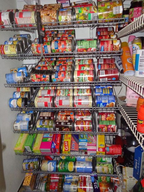 Can Shelves Pantry, Closet Brackets, How Deep Should Pantry Shelves Be, Changing Wire Shelves In Pantry, Pantry Closet Wooden Shelves, Transform Wire Pantry Shelves, Pantry Hacks, Closet Maid, Simple Closet