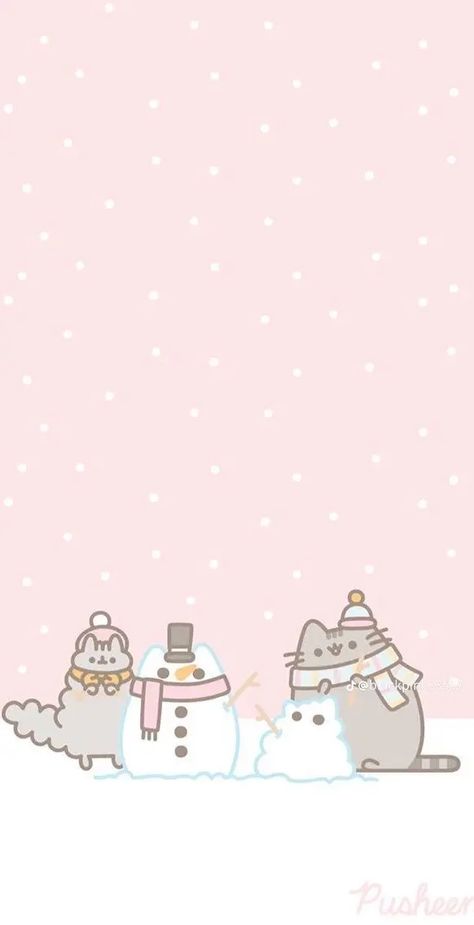 Stormy Pusheen, Pusheen Christmas Wallpaper, Pusheen Christmas, Pusheen Stormy, Pink Pusheen, Cute Pink Christmas, Christmas Wallpaper Iphone Cute, Pusheen Cute, Kawaii Christmas