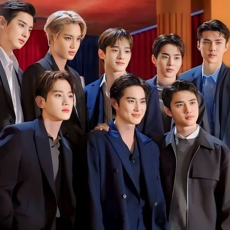 Exo Group Photoshoot, Exo Ot8 Group Photo, Exo Group Photo, America Nature, Exo Band, Exo Jongdae, Exo Icons, Exo Group, Exo Ot12