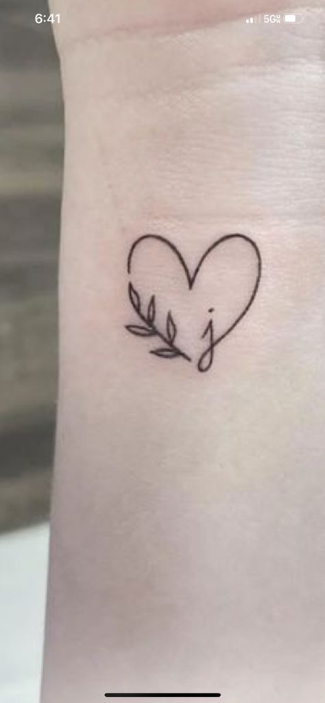 Tattoos For Moms With Two Sons, J Rose Tattoo, Mothers Daughter Tattoo, Mum And Son Tattoo Ideas, Tiny Mom Tattoos, Kid Initial Tattoo Ideas, Small Kids Tattoos For Moms, Tattoos For Daughter For Mom, Momma Tattoo Ideas