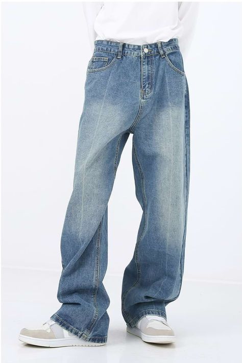 If you’re looking for a classic pair of jeans that stand the test of time, then look no further than nightcity clothing’s faded jeans. These comfortable jeans for men can be worn in any occasion and easily paired with any top. Whether you’re out on the town or just chilling, these classic jeans will have you looking timeless and stylish. Get yourself a pair of these classic faded jeans for the ultimate weekend wardrobe. Gender: MenMaterial: PolyesterPants Length: Ankle-LengthWaist Type: Mid-Wais 90s Pants Men, Straight Leg Jeans Mens, Men’s Streat Wear, Grunge Jeans Men, Men's Baggy Jeans, Mens Loose Jeans, Big Jeans Outfit Men, Faded Jeans Outfit Men, 80s Jeans Men