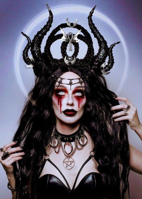 Makeup Horor, Demon Makeup, Teknik Makeup, Demon Costume, Halloweenský Makeup, Drag Make-up, Witch Makeup, Horror Makeup, Halloween Makeup Inspiration