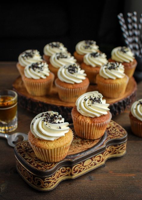 Boozy cupcakes say Christmas to me. Try these rum and raisin cupcakes, busting with spiced rum infused fruit. Rum Desserts, Rum And Raisin, Boozy Cupcakes, Rum Recipes, Cupcake Tray, Rum Raisin, Baking Cupcakes, Ice Cream Flavors, Yummy Cupcakes