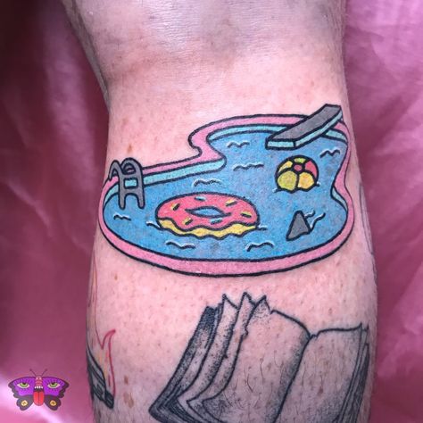 Tattoo uploaded by Tattoodo | Tattoo by Jess Koala #JessKoala #besttattoos #newschool #pool #vacation #summer #donut #shark #swimmingpool #water | 703944 | Tattoodo Pool Tattoo, Koala Tattoo, Swimming Tattoo, Swim Instructor, Pool Vacation, Shark Swimming, Book Tattoo, Water Temperature, Tattoo You