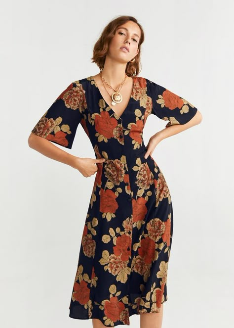 Mango Midi Floral Dress  $80 Midi Floral Dress, Floral Dress Casual, Floral Dresses Long, Womens Floral Dress, Mode Inspo, Looks Chic, Mode Inspiration, Floral Midi Dress, Classy Outfits