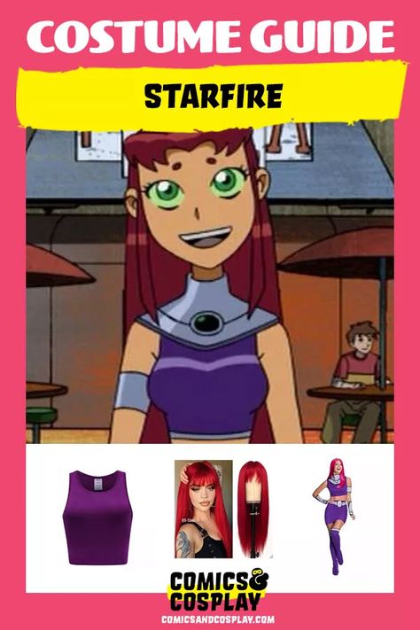 Starfire DIY Costume Ideas: Teen Titans Cosplay Diy Starfire Costume, Costume Ideas Teen, Teen Titans Costume, Starfire Costume, Starfire Cosplay, Diy Girls Costumes, Starfire Comics, Girl Superhero Costumes, Diy Costume Ideas