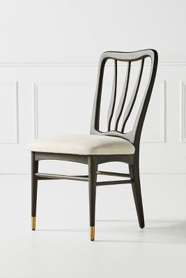 Haverhill Dining Chair | Anthropologie Striped Dining Chairs, Hanging Furniture, Unique Desks, Upholstered Accent Chairs, Plywood Furniture, Leather Dining Chairs, Kitchen Chairs, Unique Furniture, Leather Chair