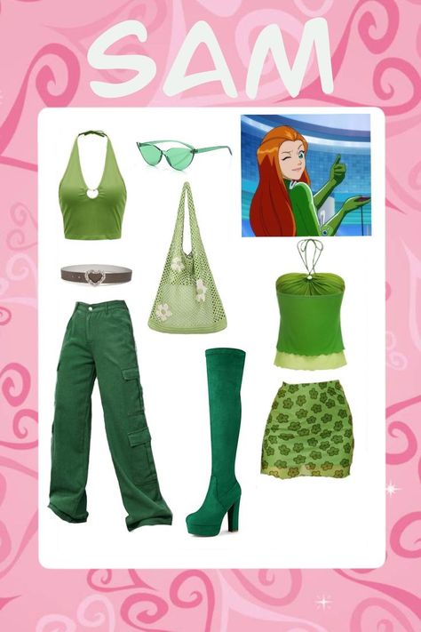 Totally Spies Outfits, Sam Totally Spies, 2000s Fashion Grunge, Spies Outfits, Disney Character Outfits, Spy Outfit, Princess Inspired Outfits, Grunge Cottagecore, Disney Dress Up