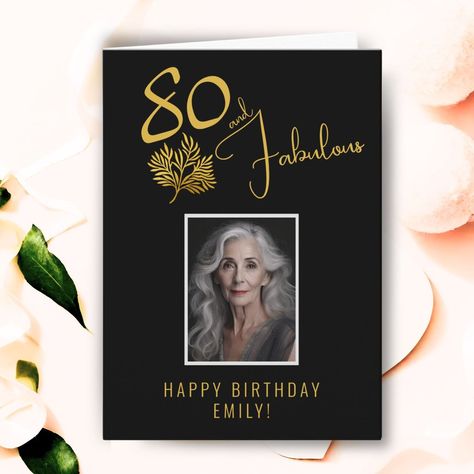 Elegant 80 and Fabulous Twigs 80th Birthday Photo Card 80th Birthday Souvenir Ideas, Birthday Souvenir Ideas, 80 And Fabulous, Souvenir Ideas, Birthday Souvenir, 90's Birthday Party, Birthday Surprise Party, 90th Birthday, Birthday Photo