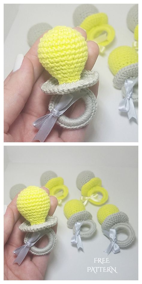 Crochet Baby Pacifier Amigurumi Free Patterns+Video Baby Clothes Patterns, Hand Crochet Baby Blanket, Haken Baby, Crochet Baby Clothes, Crochet Free, Baby Pacifier, Baby Crochet, Crochet Patterns For Beginners, Amigurumi Free