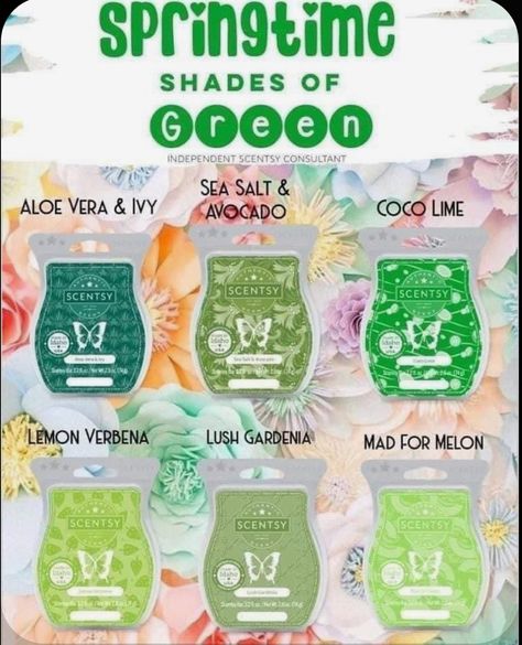 Scentsy spring 2022 #green Scentsy Facebook Party, Scentsy Business, Scentsy Buddy, Scentsy Wax Bars, Scentsy Party, Scentsy Scent, Scentsy Fragrance, Sweet Fruit, Scentsy Bars