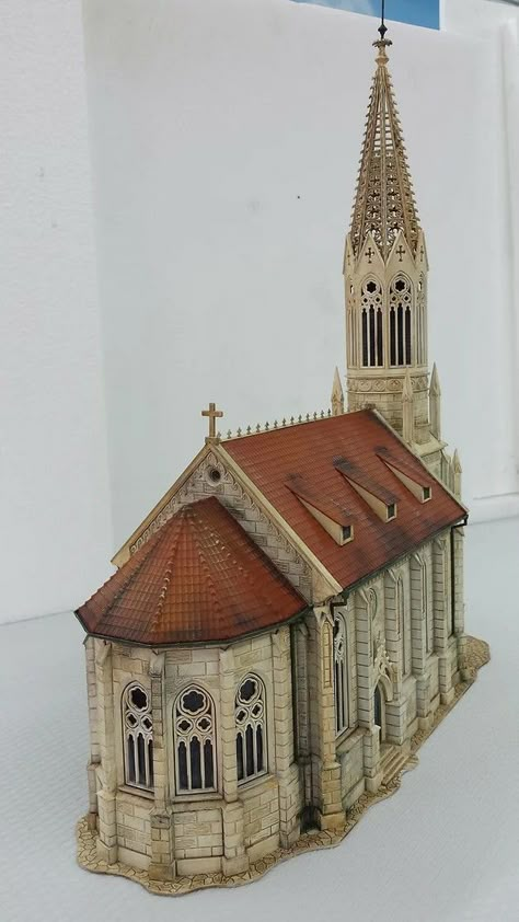 Miniature Buildings Scale Model, Cathedral Plan, Medieval Church, Church Pictures, Concept Art Tutorial, Gothic Church, Medieval Houses, Ark Survival Evolved, Build Inspiration